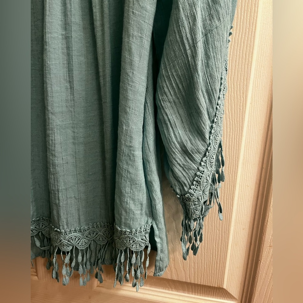 SPENCE~ Teal Women's Top~Fringe Details~S-P - Picture 6 of 9